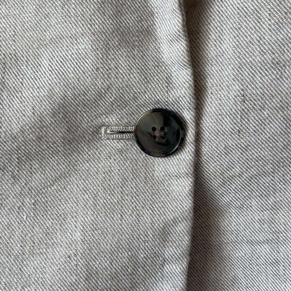 Banana Republic Long & Lean Blazer Light Grey Linen Blend Size 14 - Picture 5 of 8